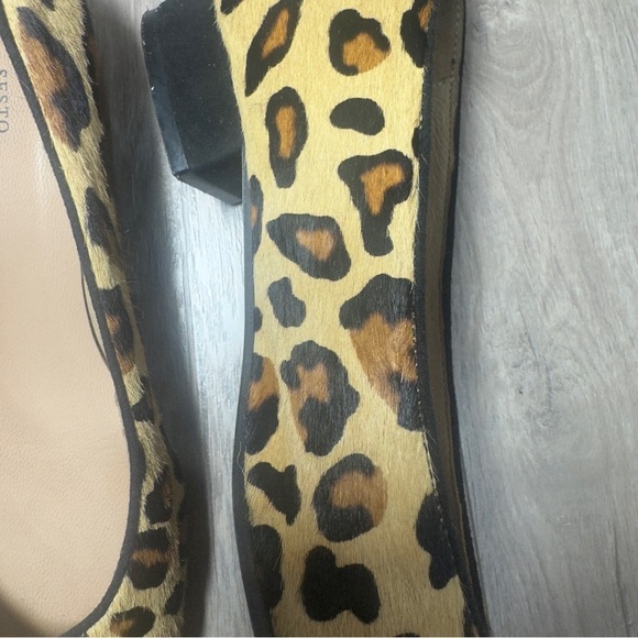 Sesto Meucci Italy Genuine Calf Hair Leopard Shoes Flats Pointed Toe Size 8 - Picture 3 of 7